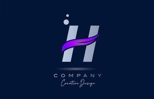 h Purper alfabet brief logo icoon met roze zucht. creatief sjabloon voor bedrijf en bedrijf vector