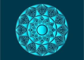 blauw sier-, bloemen- en abstract arabesk mandala-ontwerp vector