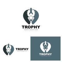 kampioenschap trofee logo, kampioen prijs winnaar trofee ontwerp, vector icoon sjabloon