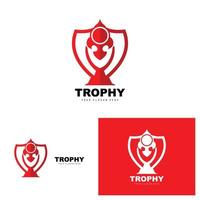 kampioenschap trofee logo, kampioen prijs winnaar trofee ontwerp, vector icoon sjabloon