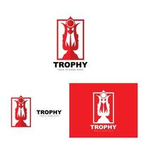 kampioenschap trofee logo, kampioen prijs winnaar trofee ontwerp, vector icoon sjabloon