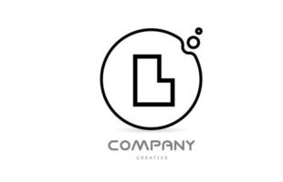 meetkundig brief l alfabet logo icoon met cirkel en bubbels. creatief sjabloon voor bedrijf en bedrijf vector