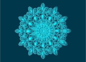 blauw sier-, bloemen- en abstract arabesk mandala-ontwerp vector