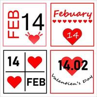 illustrator vector van een reeks Valentijn datum, 14 februari teken