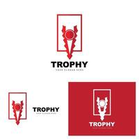 kampioenschap trofee logo, kampioen prijs winnaar trofee ontwerp, vector icoon sjabloon