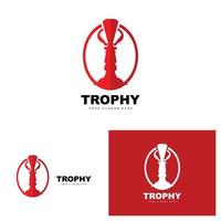 kampioenschap trofee logo, kampioen prijs winnaar trofee ontwerp, vector icoon sjabloon