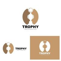 kampioenschap trofee logo, kampioen prijs winnaar trofee ontwerp, vector icoon sjabloon