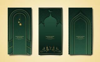 bundel reeks van vector Islamitisch Ramadan themed banners met groen elegant ontwerpen