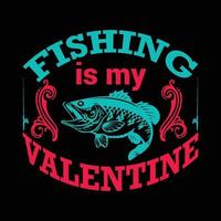visvangst Valentijn t overhemd ontwerp vector