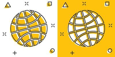 aarde planeet icoon in grappig stijl. wereldbol geografisch tekenfilm vector illustratie Aan wit geïsoleerd achtergrond. globaal communicatie plons effect bedrijf concept.