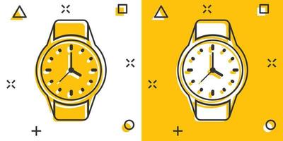 pols kijk maar icoon in grappig stijl. hand- klok tekenfilm vector illustratie Aan wit geïsoleerd achtergrond. tijd armband plons effect bedrijf concept.