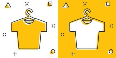 t-shirt icoon in grappig stijl. gewoontjes kleren tekenfilm vector illustratie Aan wit geïsoleerd achtergrond. polo slijtage plons effect bedrijf concept.