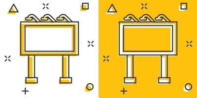 aanplakbord icoon in grappig stijl. stad licht Scherm tekenfilm vector illustratie Aan wit geïsoleerd achtergrond. banier aanplakbiljet plons effect bedrijf concept.