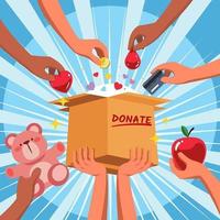 donatie en liefdadigheidsconcept vector