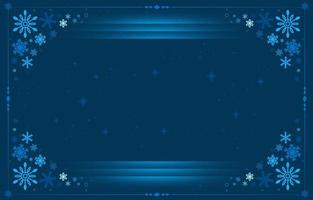 elegante lijn blauwe sneeuwvlokken frame achtergrond vector