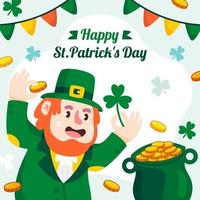 st. patrick's day met kabouter cartoon vector