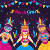 mardi gras danseres carnaval vector