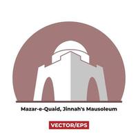mazar-e-quaid, djinna's mausoleum geïsoleerd met achtergrond vector