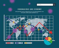 infographic van de impact op de economie door covid 19 vector