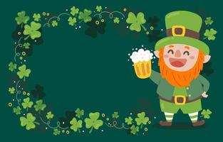 schattige kabouter st patrick's day achtergrond vector