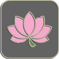 icoon lotus. Chinese nieuw jaar viering elementen. pictogrammen in reliëf stijl. mooi zo voor afdrukken, affiches, logo, partij decoratie, groet kaart, enz. vector