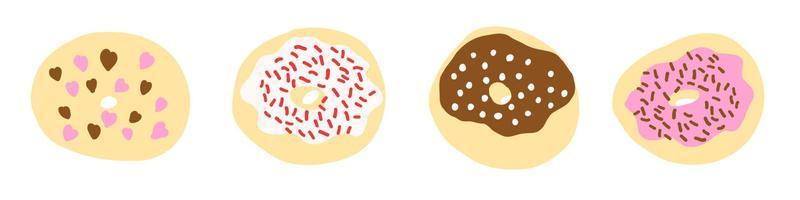 donuts reeks in tekenfilm stijl. vector illustratie geïsoleerd Aan wit achtergrond.