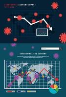 infographic van de impact op de economie door covid 19 vector