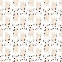 schattige honden jack russell terrier. fanatieke dieren. vector hand getekende naadloze patroon. perfect voor baby, kinderkleding, printontwerp, textiel. witte achtergrond.