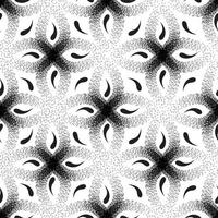bloemen meetkundig naadloos patroon met stippel lus lijnen. elegant sier- monochroom achtergrond met bloem bloemblaadjes vector