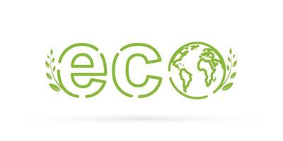 ecologie icoon. planeet, boom blad en eco symbool. geïsoleerd vector logo