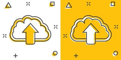 vector tekenfilm wolk icoon in grappig stijl. wolk teken illustratie pictogram. zwerm bedrijf plons effect concept.