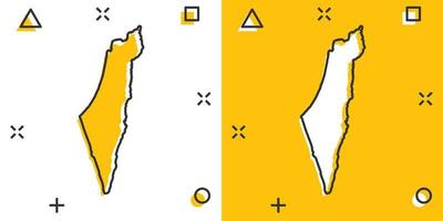 vector tekenfilm Israël kaart icoon in grappig stijl. Israël teken illustratie pictogram. cartografie kaart bedrijf plons effect concept.