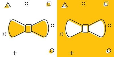 vector tekenfilm boog stropdas icoon in grappig stijl. stropdas teken illustratie pictogram. boog stropdas bedrijf plons effect concept.