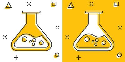chemie bekers teken icoon in grappig stijl. fles test buis vector tekenfilm illustratie Aan wit geïsoleerd achtergrond. alchimie bedrijf concept plons effect.