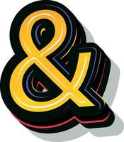 3d illustratie van ampersand teken vector