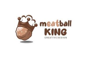 voedsel logo ontwerp, gehaktbal koning logo vector illustratie