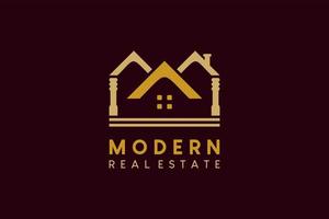 echt landgoed logo ontwerp, modern huis en gebouw eigendom logo vector illustratie