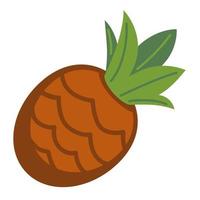 ananas met bladeren, tropisch fruit flora met blad vector