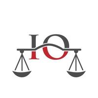 brief io wet firma logo ontwerp voor advocaat, gerechtigheid, wet procureur, legaal, advocaat onderhoud, wet kantoor, schaal, wet stevig, advocaat zakelijke bedrijf vector