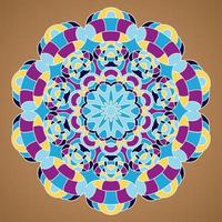 veelkleurig vector mandala. mandala vector voor kunst, kleur boek, zendoodle. cirkel abstract voorwerp geïsoleerd Aan bruin achtergrond.