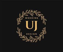 uj initialen brief bruiloft monogram logos verzameling, hand- getrokken modern minimalistisch en bloemen Sjablonen voor uitnodiging kaarten, opslaan de datum, elegant identiteit voor restaurant, boetiek, cafe in vector