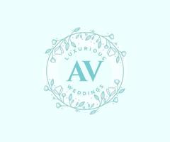 av initialen brief bruiloft monogram logos sjabloon, hand- getrokken modern minimalistisch en bloemen Sjablonen voor uitnodiging kaarten, opslaan de datum, elegant identiteit. vector