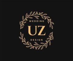 uz initialen brief bruiloft monogram logos verzameling, hand- getrokken modern minimalistisch en bloemen Sjablonen voor uitnodiging kaarten, opslaan de datum, elegant identiteit voor restaurant, boetiek, cafe in vector