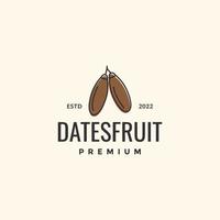 zoet fruit datum fruit voedsel snoepje seizoen gekleurde hipster logo ontwerp vector icoon illustratie sjabloon