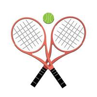 tennis rackets en bal geïsoleerd vector illustratie