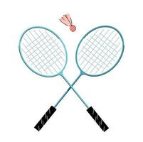 badminton racket met shuttle geïsoleerd vector illustratie