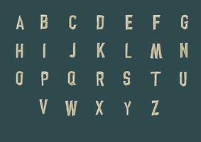 gegraveerde Aan steen lettertype, alfabet brieven vector illustratie