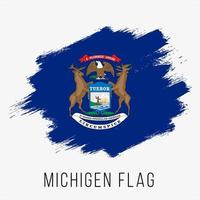 Verenigde Staten van Amerika staat Michigan grunge vector vlag ontwerp sjabloon