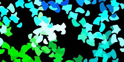 donkerblauw, groen vectorpatroon met abstracte vormen. vector