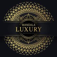 luxe mandala gouden met een zwart achtergrond elegant ontwerp voor verjaardag uitnodiging henna- vector